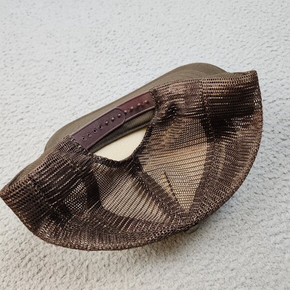 Vintage Trucker Hat Snapback Cap Buckle Up It's The Law Sheriff's Dept Brown 90s - Picture 6 of 10